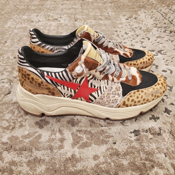 Golden Goose Running Sole Sneakers in Animal-print Pony Skin - Picture 6 of 10